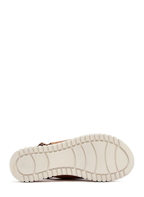 Kadın Taba Kalın Tabanlı Deri Comfort Sandalet 25SFD410618 - Görsel 5