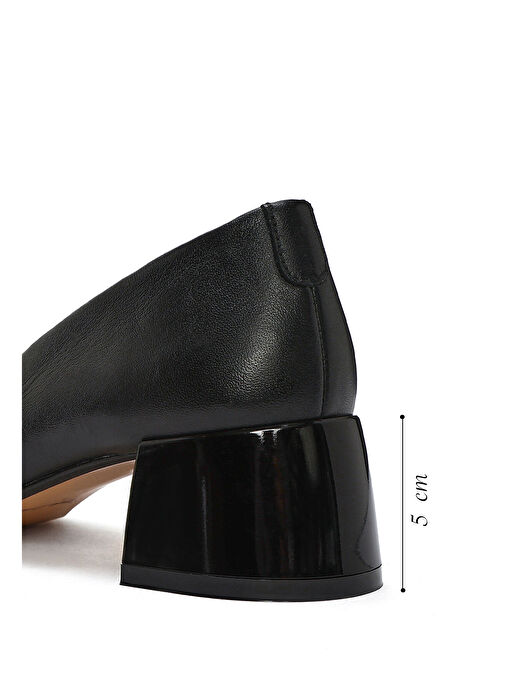 Derimod Derimod Kadın Siyah Toka Detaylı Kısa Kalın Topuklu Deri Ayakkabı 25SFD411018 Topuklu Ayakkabı | Boyner Siyah - 3. görsel