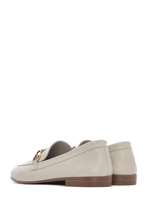Kadın Bej Tokalı Deri Loafer 25SFD351518 - Görsel 6