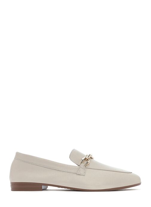 Kadın Bej Tokalı Deri Loafer 25SFD351518 - Görsel 2