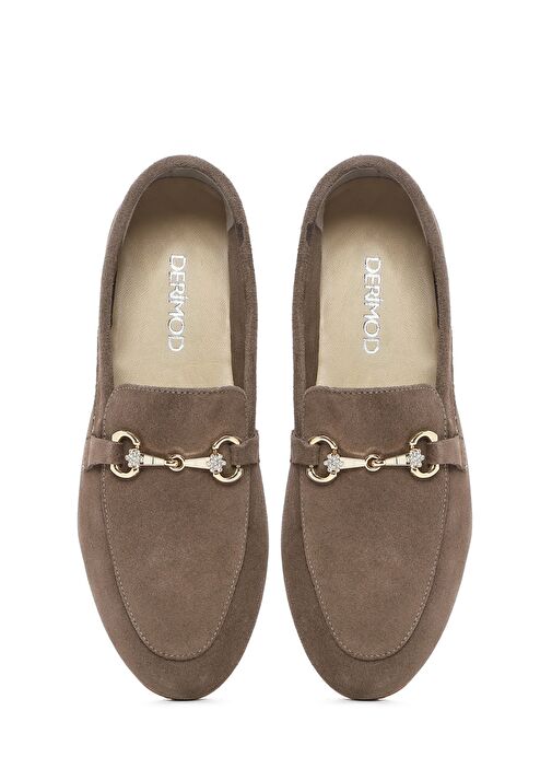 Derimod Derimod Kadın Vizon Tokalı Süet Deri Loafer 25SFD351610 | Boyner Vizon - 8. görsel