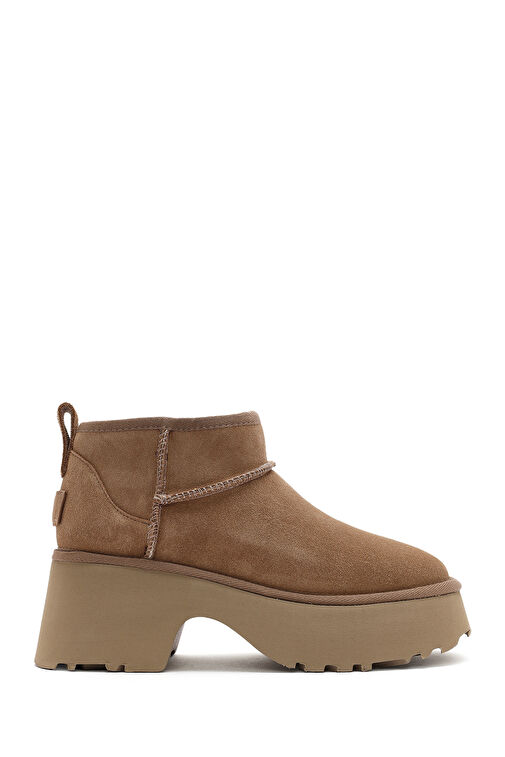 Kadın Taba Kalın Tabanlı Süet Deri Teddy Bot 24WFD142910 - Görsel 2