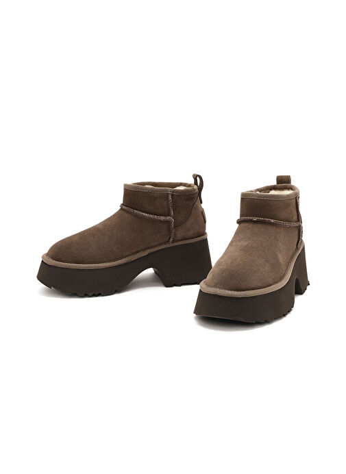 Derimod Derimod Kadın Vizon Kalın Tabanlı Süet Deri Teddy Bot 24WFD142910 | Boyner Vizon - 4. görsel