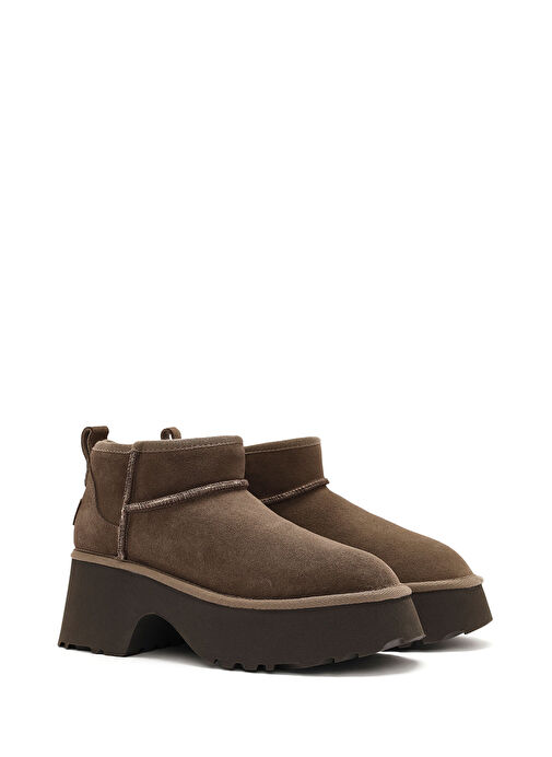 Derimod Derimod Kadın Vizon Kalın Tabanlı Süet Deri Teddy Bot 24WFD142910 | Boyner Vizon - 6. görsel