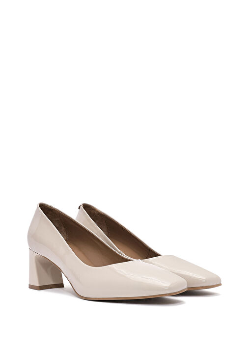 Derimod Bej Kadın Rugan Stiletto 25SFD132516 - Görsel 4