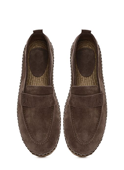 Erkek Vizon Süet Deri Espadril 25SFD770110 - Görsel 8