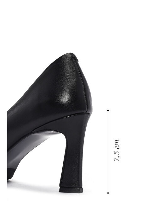 Kadın Siyah İnce Topuklu Deri Stiletto 25SFD132418 - Görsel 3