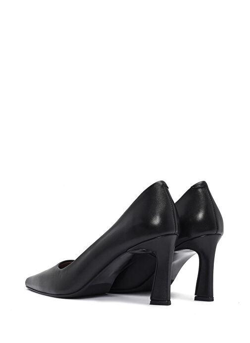 Kadın Siyah İnce Topuklu Deri Stiletto 25SFD132418 - Görsel 7