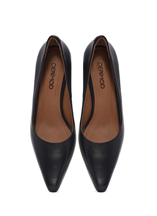 Kadın Siyah İnce Topuklu Deri Stiletto 25SFD132418 - Görsel 8