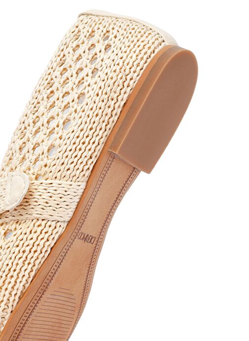 Kadın Bej Hasır Babet 25SFD551029 - Görsel 9