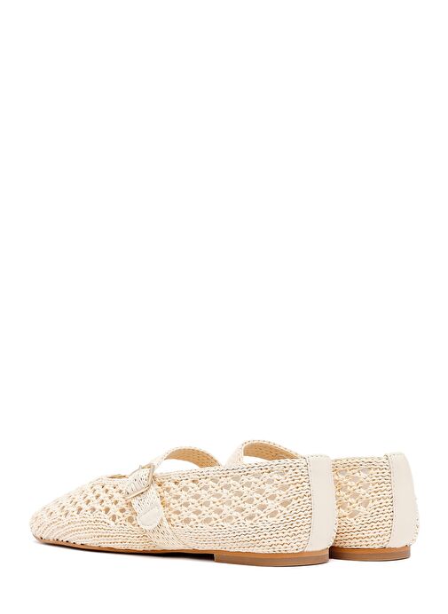 Kadın Bej Hasır Babet 25SFD551029 - Görsel 6