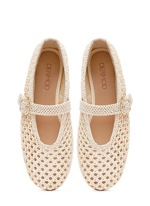 Kadın Bej Hasır Babet 25SFD551029 - Görsel 8