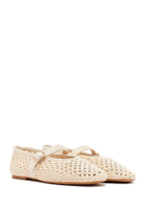 Kadın Bej Hasır Babet 25SFD551029 - Görsel 4