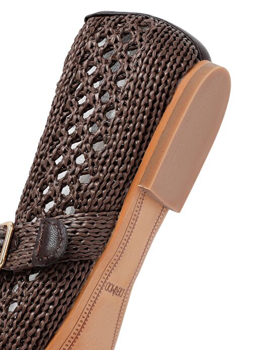 Kadın Kahverengi Hasır Babet 25SFD551029 - Görsel 9