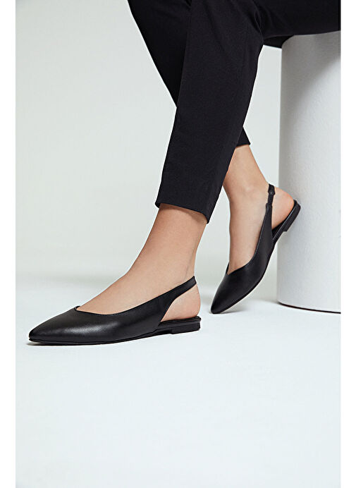 Kadın Siyah Arkası Açık Babet 25SFE400118 - Görsel 2