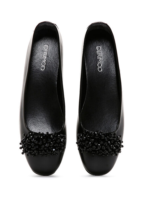 Kadın Siyah Taşlı Babet 25SFE400218 - Görsel 7