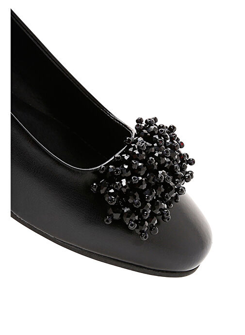 Kadın Siyah Taşlı Babet 25SFE400218 - Görsel 8