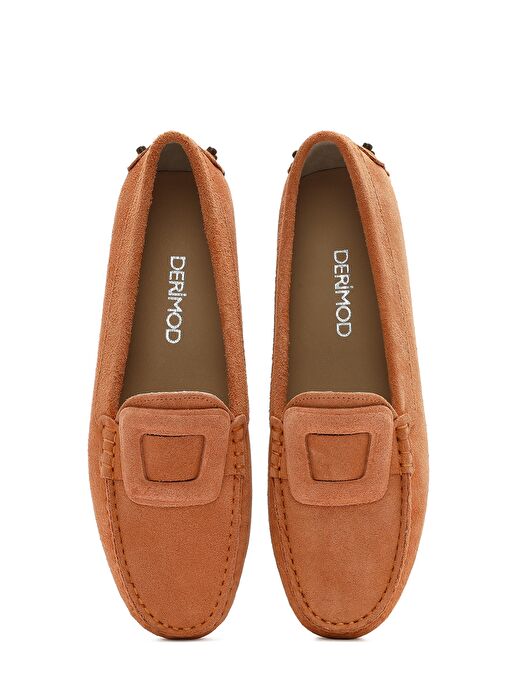 Kadın Turuncu Süet Deri Loafer 25SFD291010 - Görsel 7