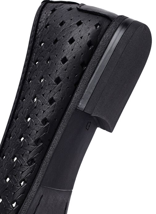 Derimod Derimod Kadın Siyah Desenli Deri Babet 25SFD291318 | Boyner Siyah - 9. görsel