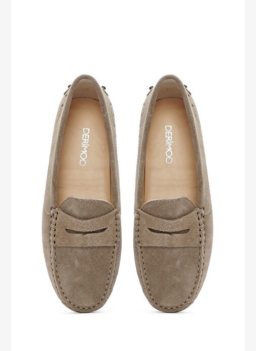 Kadın Vizon Süet Deri Loafer 25SFD291110 - Görsel 5