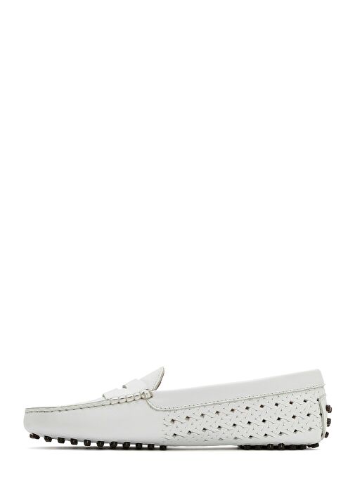 Kadın Beyaz Deri Loafer 25SFD291118 - Görsel 3