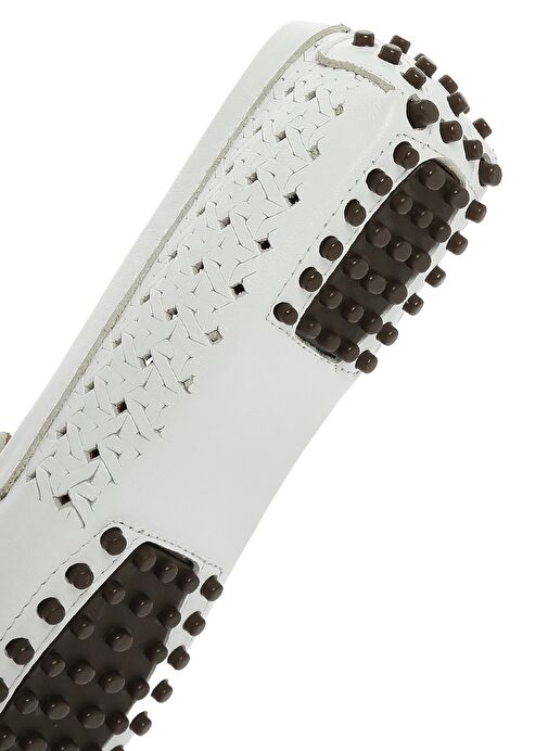 Kadın Beyaz Deri Loafer 25SFD291118 - Görsel 9