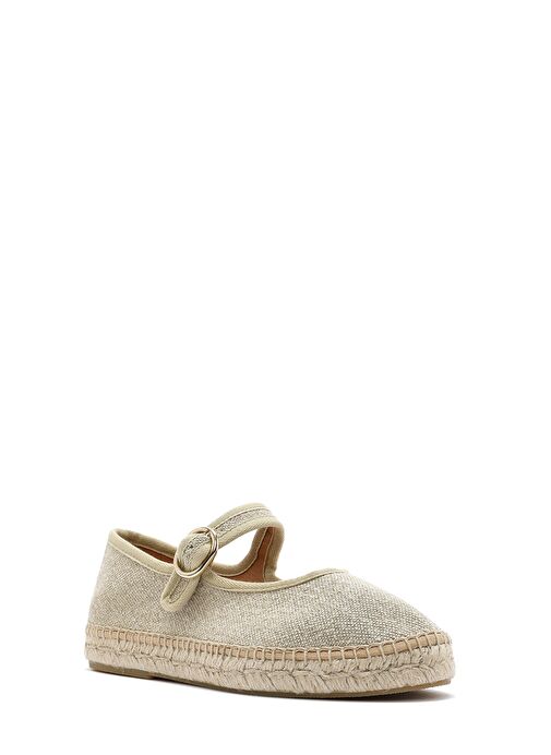 Kadın Krem Tokalı Kumaş Espadril 25SFD45716F - Görsel 7