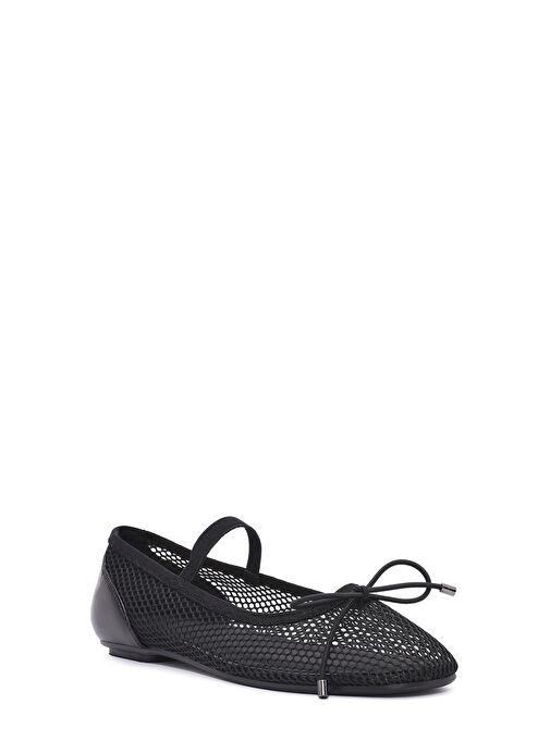 Kadın Siyah Kumaş File Babet 25SFE40226F - Görsel 7