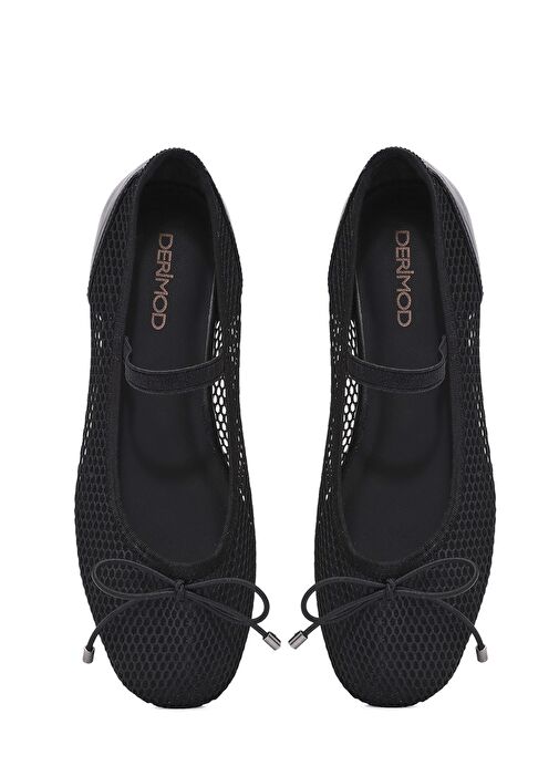 Kadın Siyah Kumaş File Babet 25SFE40226F - Görsel 8