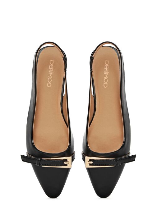 Kadın Siyah Arkası Açık Klasik Babet 25SFE402418 - Görsel 8