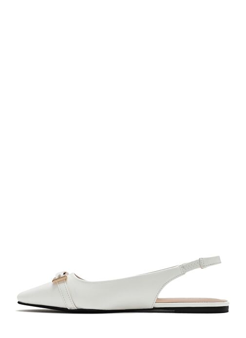 Kadın Krem Arkası Açık Klasik Babet 25SFE402418 - Görsel 3