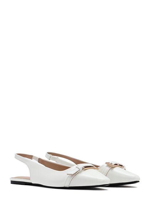 Kadın Krem Arkası Açık Klasik Babet 25SFE402418 - Görsel 4