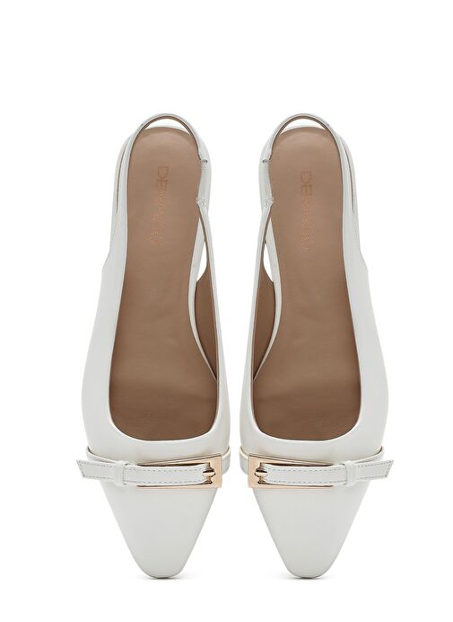 Kadın Krem Arkası Açık Klasik Babet 25SFE402418 - Görsel 8