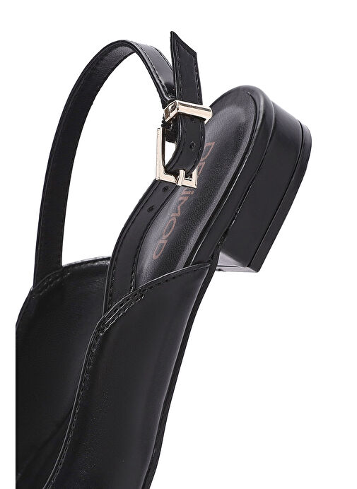 Kadın Siyah Aksesuarlı Arkası Açık Babet 25SFE402518 - Görsel 9