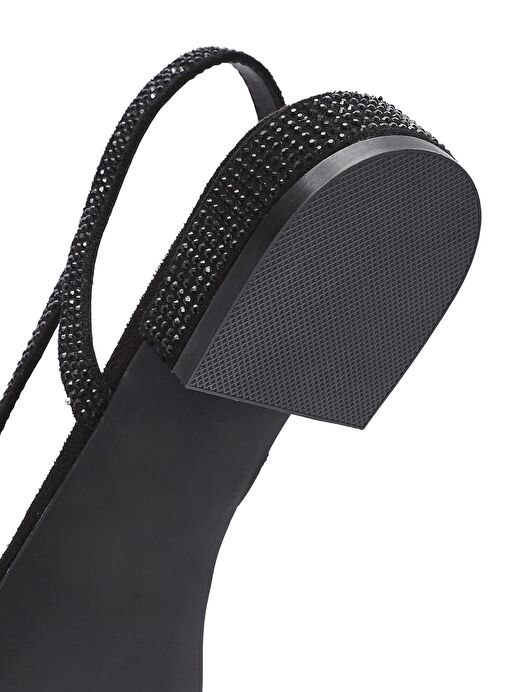 Derimod Derimod Kadın Siyah Arkası Açık Taşlı Babet 25SFE402614 | Boyner Siyah - 9. görsel