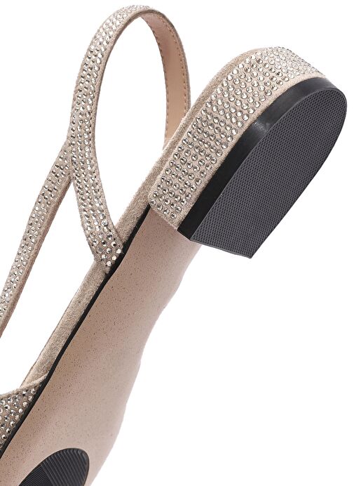 Derimod Derimod Kadın Bej Arkası Açık Taşlı Babet 25SFE402614 | Boyner Bej - 9. görsel