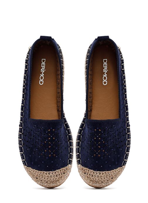 Kadın Lacivert Fileli Süet Espadril 25SFE402710 - Görsel 8