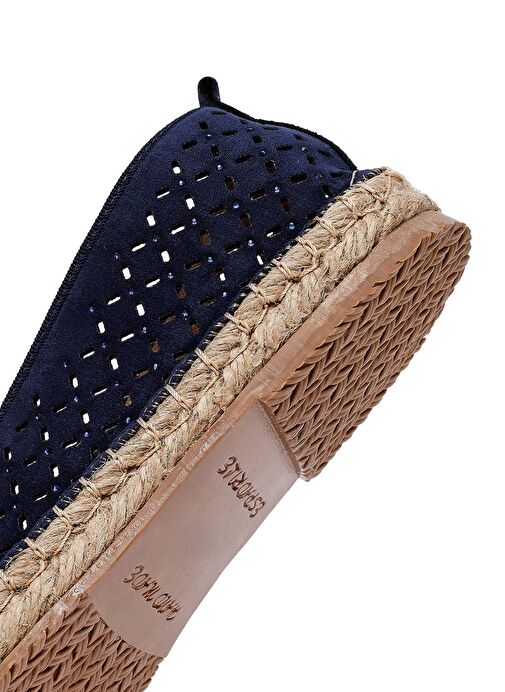 Kadın Lacivert Fileli Süet Espadril 25SFE402710 - Görsel 9