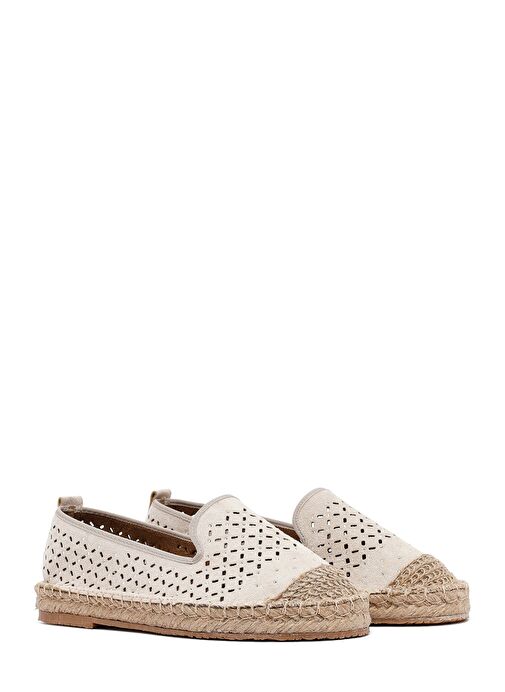 Kadın Bej Fileli Süet Espadril 25SFE402710 - Görsel 4