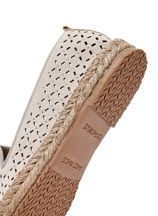 Kadın Bej Fileli Süet Espadril 25SFE402710 - Görsel 9