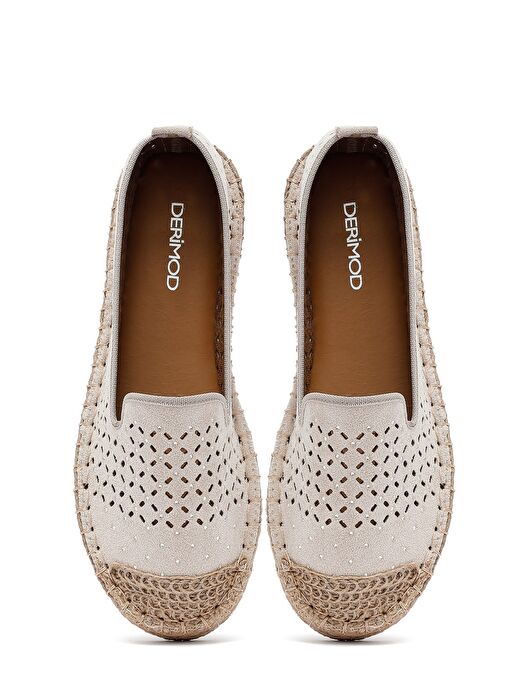 Kadın Bej Fileli Süet Espadril 25SFE402710 - Görsel 8