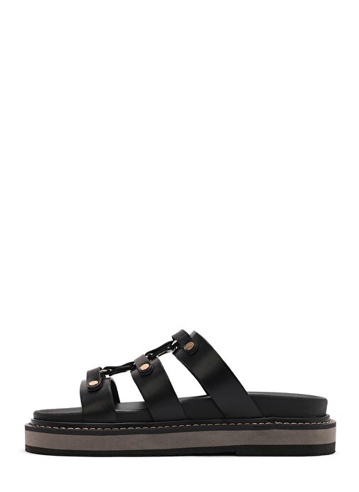 Kadın Siyah Kalın Tabanlı Terlik 25SFE400818 - Görsel 3