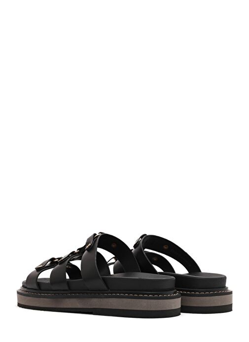 Kadın Siyah Kalın Tabanlı Terlik 25SFE400818 - Görsel 6