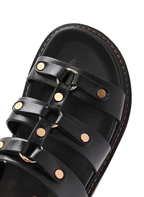 Kadın Siyah Kalın Tabanlı Terlik 25SFE400818 - Görsel 9