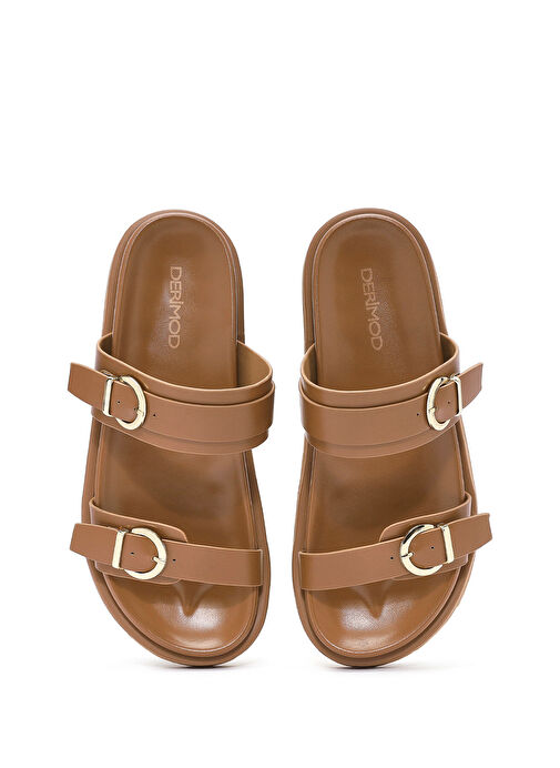 Kadın Taba Çift Tokalı Terlik 25SFE401118 - Görsel 8