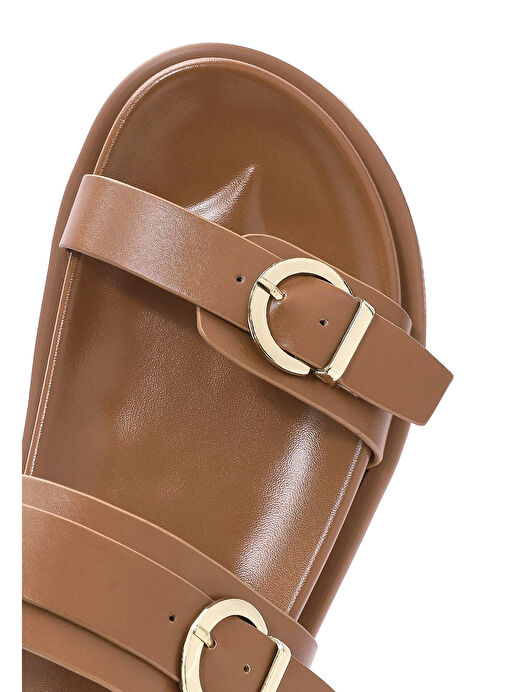 Kadın Taba Çift Tokalı Terlik 25SFE401118 - Görsel 9