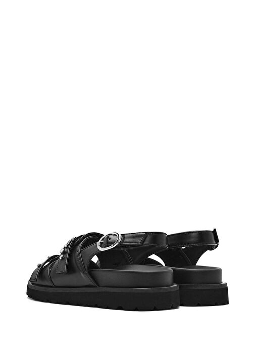 Kadın Siyah Tokalı Sandalet 25SFE401618 - Görsel 6