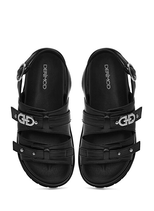 Kadın Siyah Tokalı Sandalet 25SFE401618 - Görsel 8