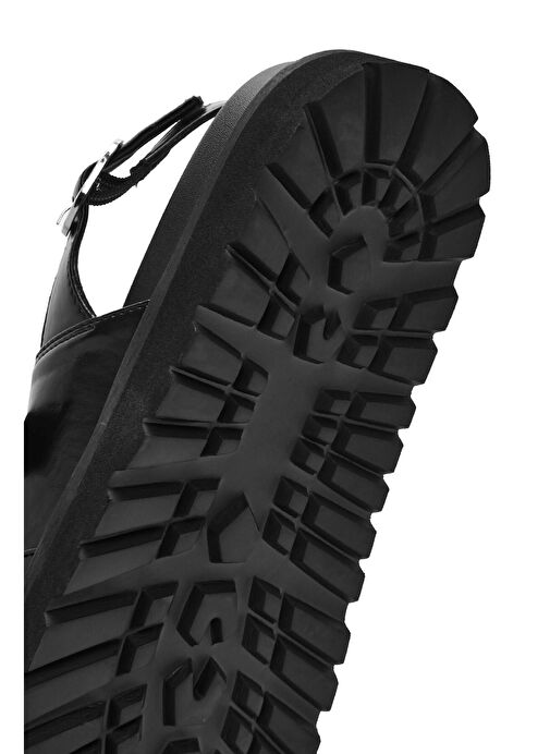 Kadın Siyah Tokalı Sandalet 25SFE401618 - Görsel 9