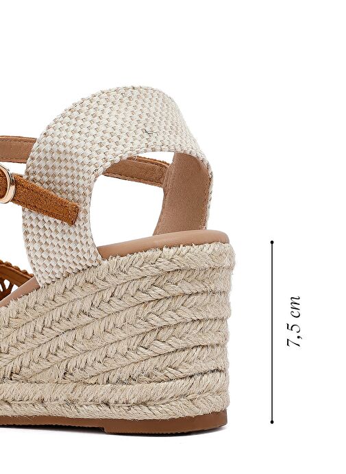 Kadın Taba Bilekten Tokalı Dolgu Topuklu Espadril 25SFE40186F - Görsel 3